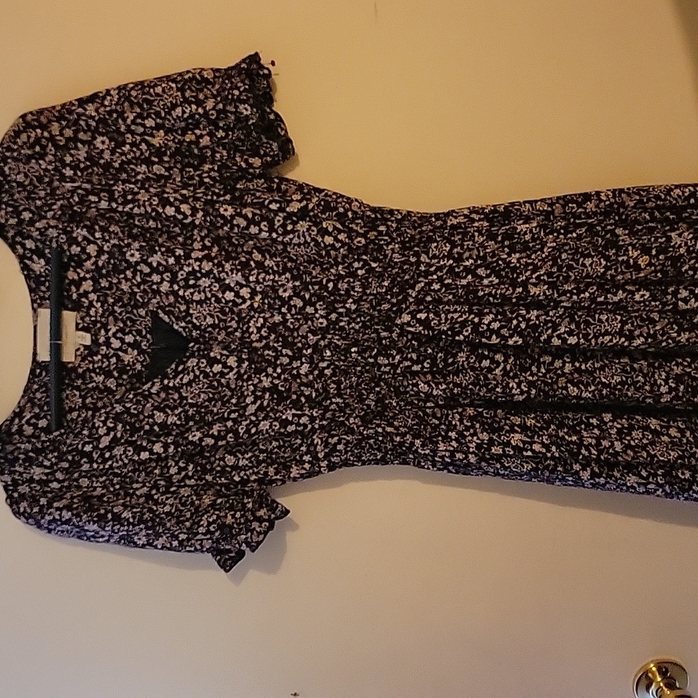 Cottage core floral blue dress, size S, Hayden